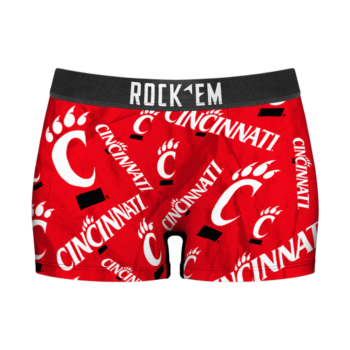 Women's Boy Shorts - Cincinnati Bearcats - Logo All-over by Rock 'Em Socks