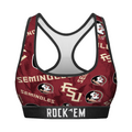 Women's Sports Bra - Florida State Seminoles - Logo All-Over by Rock 'Em Socks