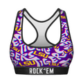 Women's Sports Bra - LSU Tigers - Twisted Wordmark by Rock 'Em Socks