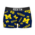 Women's Boy Shorts - Michigan Wolverines - Logo All-Over by Rock 'Em Socks