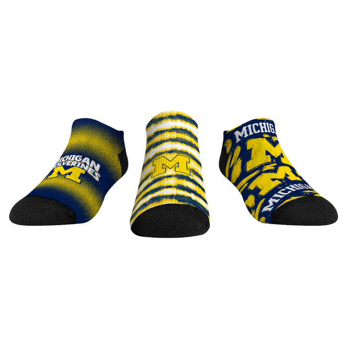 Michigan Wolverines - Low Cut - Make Some Noise (3-Pack) by Rock 'Em Socks