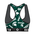 Women's Sports Bra - Michigan State Spartans - Logo All-Over by Rock 'Em Socks