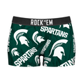 Women's Boy Shorts - Michigan State Spartans - Logo All-Over by Rock 'Em Socks