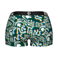 Women's Boy Shorts - Michigan State Spartans - Twisted Wordmark by Rock 'Em Socks