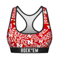 Women's Sports Bra - Nebraska Huskers - Twisted Wordmark by Rock 'Em Socks