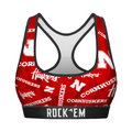 Women's Sports Bra - Nebraska Huskers - Logo All-Over by Rock 'Em Socks