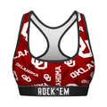 Women's Sports Bra - Oklahoma Sooners - Logo All-Over by Rock 'Em Socks