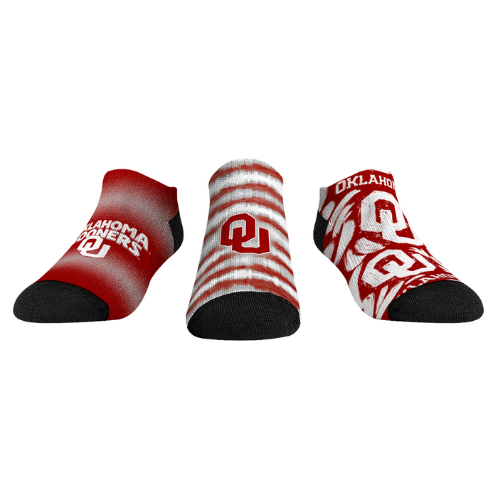 Oklahoma Sooners - Low Cut - Make Some Noise (3-Pack) by Rock 'Em Socks