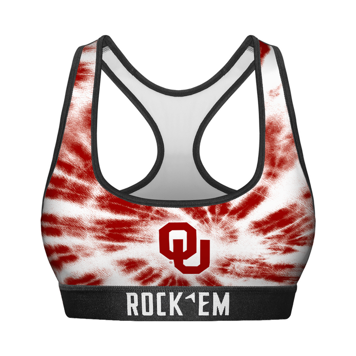 Women's Sports Bra - Oklahoma Sooners - Team Tie Dye by Rock 'Em Socks