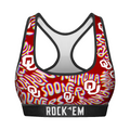 Women's Sports Bra - Oklahoma Sooners - Twisted Wordmark by Rock 'Em Socks