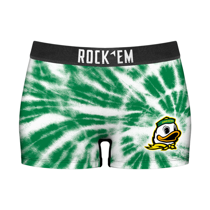 Women's Boy Shorts - Oregon Ducks - Team Tie Dye by Rock 'Em Socks