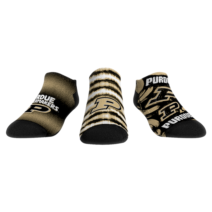 Purdue Boilermakers - Low Cut - Make Some Noise (3-Pack) by Rock 'Em Socks