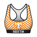 Women's Sports Bra - Tennessee Volunteers - Full Checkerboard by Rock 'Em Socks