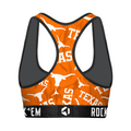 Women's Sports Bra - Texas Longhorns - Logo All-Over by Rock 'Em Socks