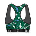 Women's Sports Bra - Tulane Green Wave - Logo All-Over by Rock 'Em Socks