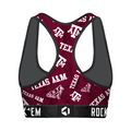 Women's Sports Bra - Texas A&M Aggies - Logo All-Over by Rock 'Em Socks