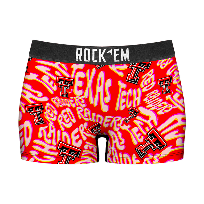 Women's Boy Shorts - Texas Tech Red Raiders - Twisted Wordmark by Rock 'Em Socks