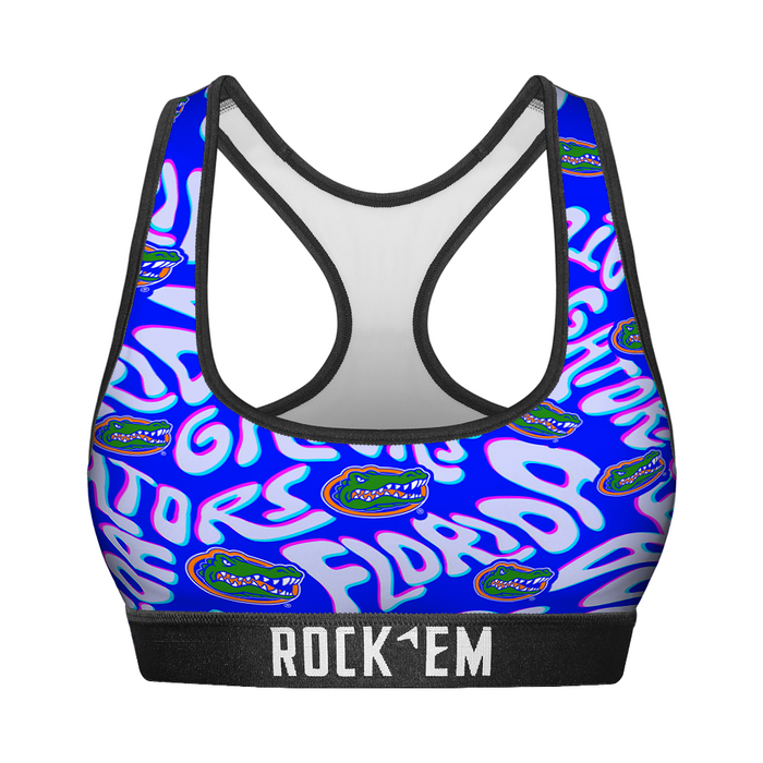 Women's Sports Bra - Florida Gators - Twisted Wordmark by Rock 'Em Socks
