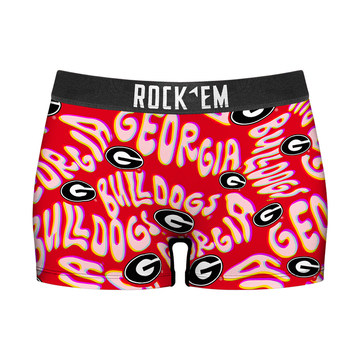 Women's Boy Shorts - Georgia Bulldogs - Twisted Wordmark by Rock 'Em Socks