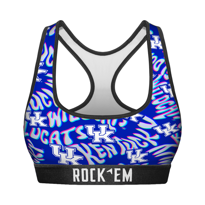 Women's Sports Bra - Kentucky Wildcats - Twisted Wordmark by Rock 'Em Socks