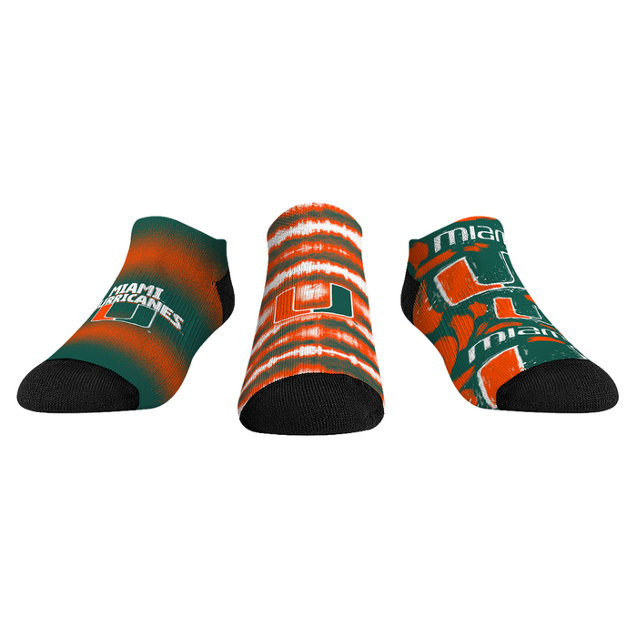 Miami Hurricanes - Low Cut - Make Some Noise (3-Pack) by Rock 'Em Socks