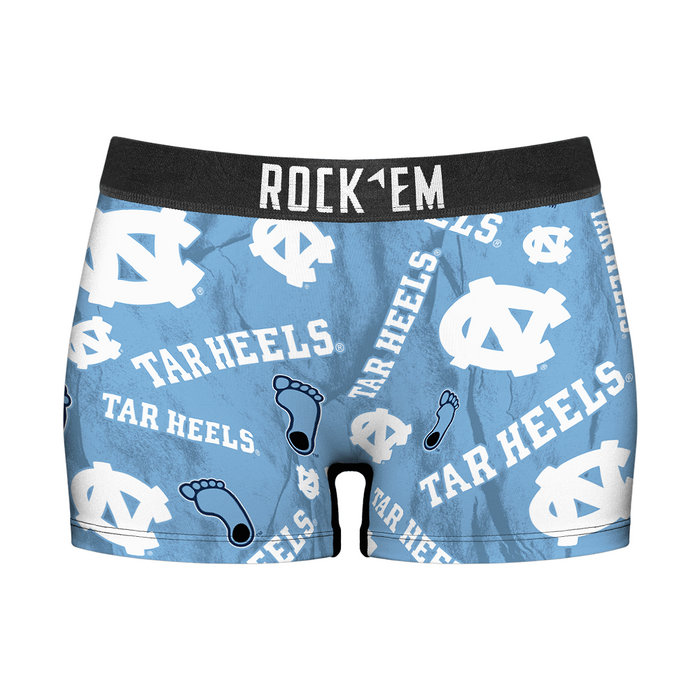 Women's Boy Shorts - North Carolina Tar Heels - Logo All-Over by Rock 'Em Socks