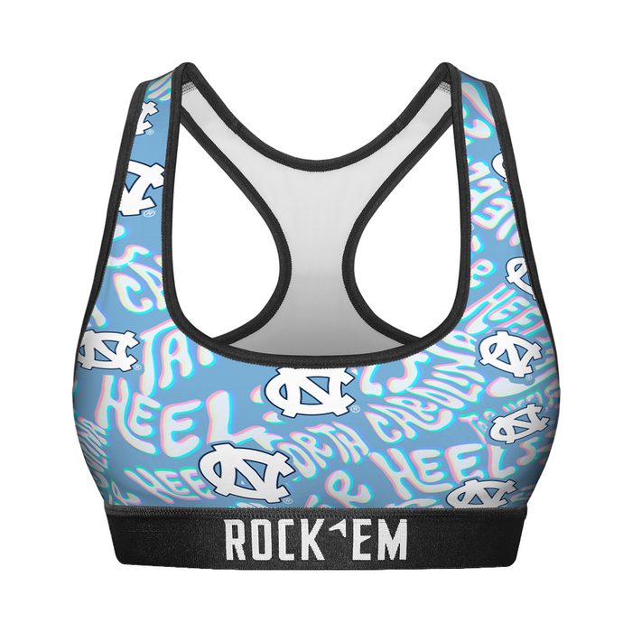 Women's Sports Bra - North Carolina Tar Heels - Twisted Wordmark by Rock 'Em Socks