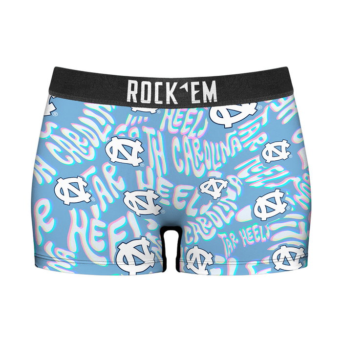 Women's Boy Shorts - North Carolina Tar Heels - Twisted Wordmark by Rock 'Em Socks