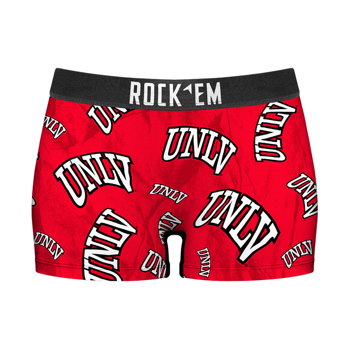 Women's Boy Shorts - UNLV Rebels - Logo All-Over by Rock 'Em Socks