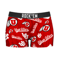 Women's Boy Shorts - Utah Utes - Logo All-Over by Rock 'Em Socks