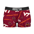 Women's Boy Shorts - Virginia Tech Hokies - Logo All-Over by Rock 'Em Socks