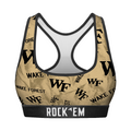 Women's Sports Bra - Wake Forest Demon Deacons - Logo All-Over by Rock 'Em Socks