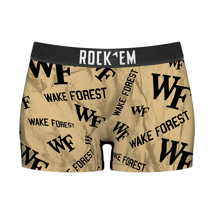 Women's Boy Shorts - Wake Forest Demon Deacons - Logo All-Over by Rock 'Em Socks