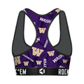 Women's Sports Bra - Washington Huskies - Logo All-Over by Rock 'Em Socks