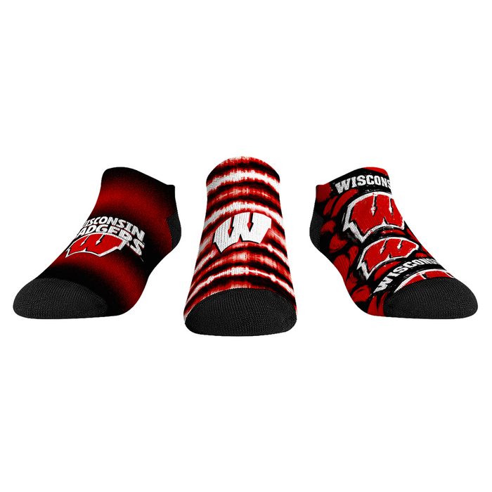Wisconsin Badgers - Low Cut - Make Some Noise (3-Pack) by Rock 'Em Socks
