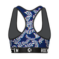 Women's Sports Bra - West Virginia Mountaineers - Twisted Wordmark by Rock 'Em Socks