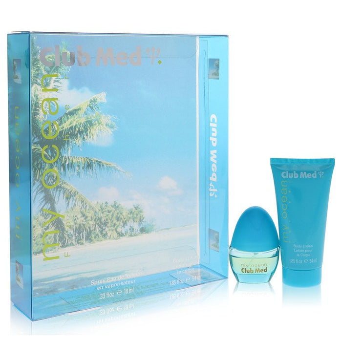 Club Med My Ocean by Coty Gift Set -- .33 oz Mini EDT Spray + 1.85 oz Body Lotion for Women by Avera Group