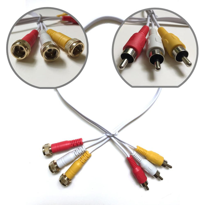 MINI RCA-RG6 F Connector + 20in White RCA Cable by Texas Depot