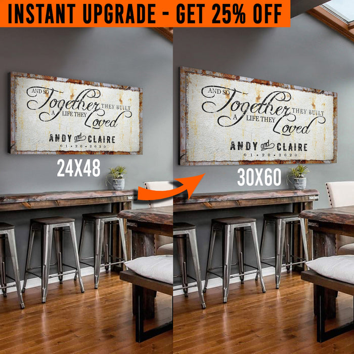 Upgrade Your 24x48 Inches 'Together' (Style 1) Canvas To 60x30 Inches by Tailored Canvases