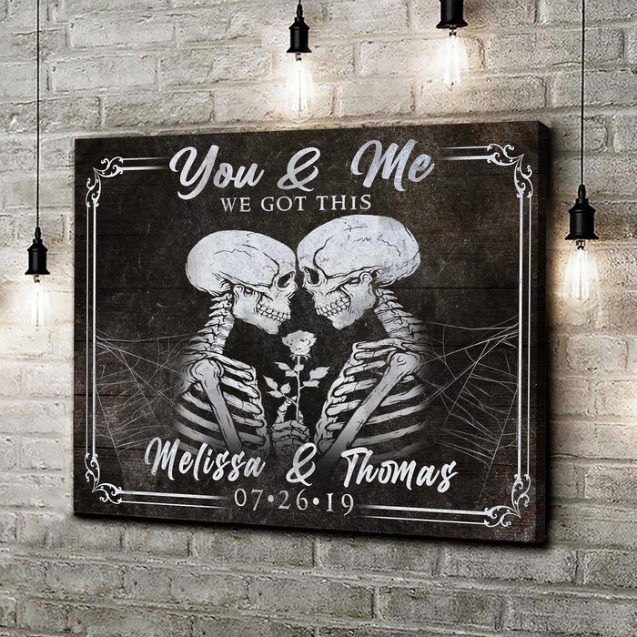 We Got This Skeleton Couple Sign II by Tailored Canvases