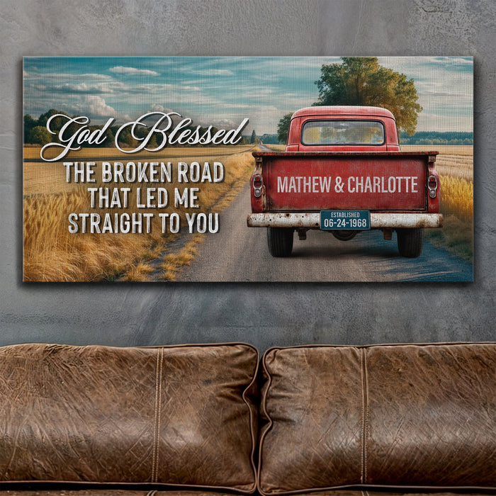 Custom Vintage Truck Couple Sign IV by Tailored Canvases