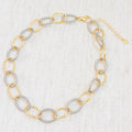 Cabled Texture Two Tone Chain Necklace