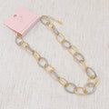 Cabled Texture Two Tone Chain Necklace