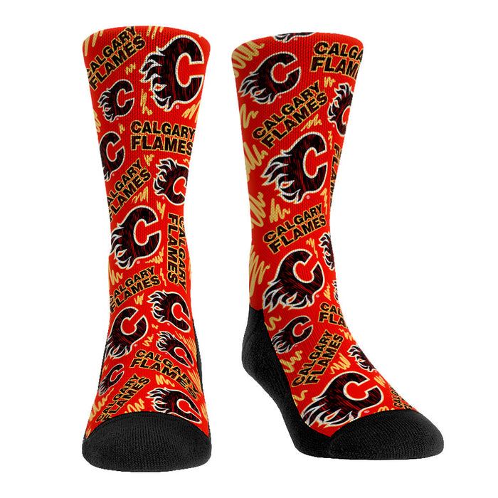 Calgary Flames - Logo Sketch by Rock 'Em Socks