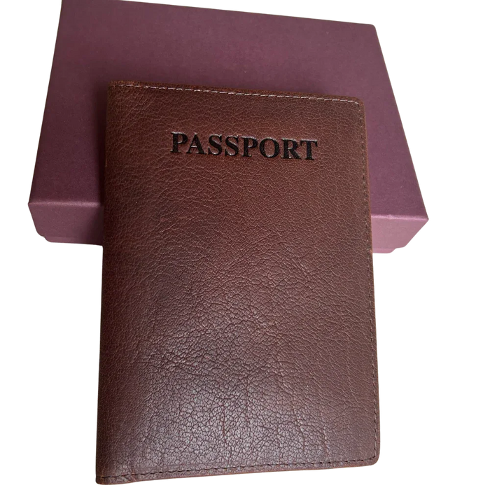 Full-Grain Leather Passport Cover – Cambridge Travel Passport Holder by MiamiLeathers.com