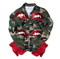 Camouflage Sequins Lips Jacket by The House of Stylez