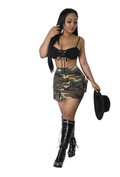 Camo Stretch Cargo Pockets Mini Skirt by The House of Stylez