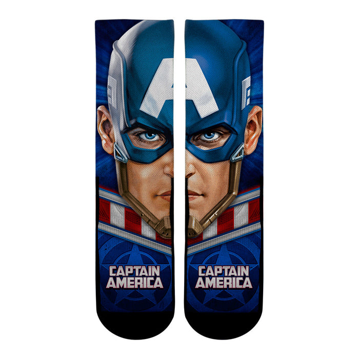 Captain America - Split Face by Rock 'Em Socks