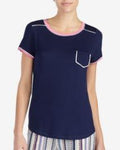 Layla Contrast-Trim Pajama Top by Vanessa Jane