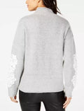 I.N.C Lace-Sleeve Mock-Neck Sweater, Size Petite Medium by Vanessa Jane